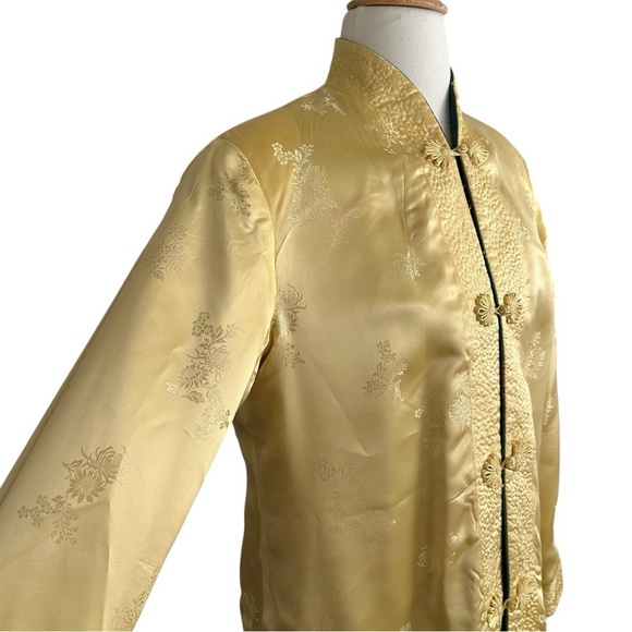 SILK SQUIRREL Vintage 70s 80s Cheongsam Inspired Satin Silk Jacket Reversible L - Picture 7 of 16